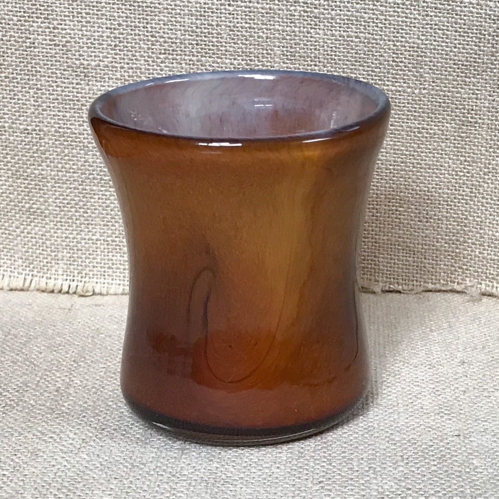 Burnt Orange Glass Candle Holder Retro 70s Vibes Goblin Gremlin Core Bohemian